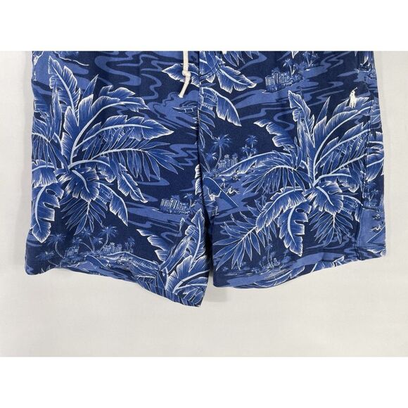 Polo Ralph Lauren‎ Men's Large Navy Blue White Beach Pattern Jersey Shorts - Picture 5 of 10
